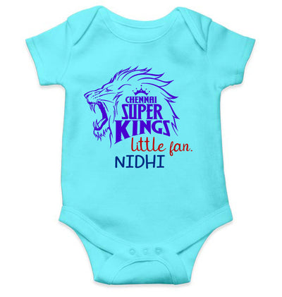 Custom Name IPL CSK Chennai Super Kings Little Fan Rompers for Baby Girl- FunkyTeesClub