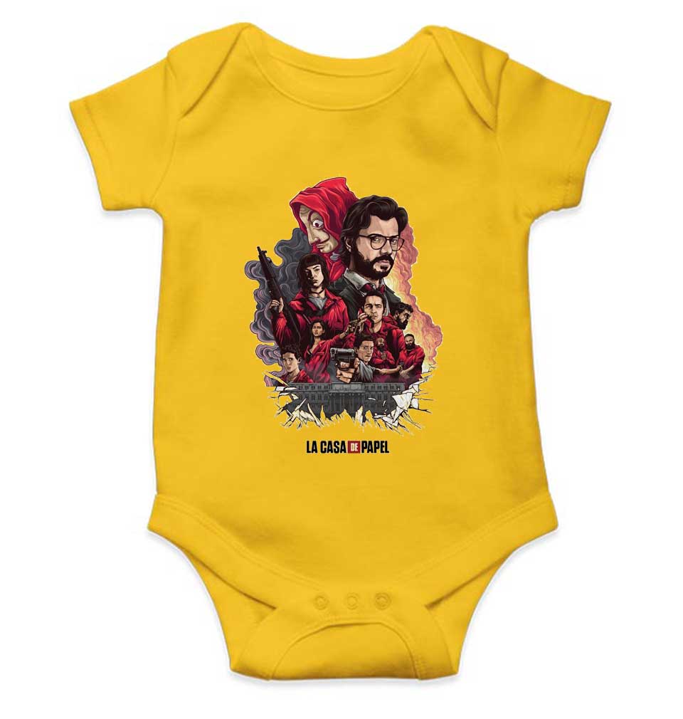 La Casa Da Papel Money Heist  Web Series Rompers for Baby Girl- FunkyTeesClub