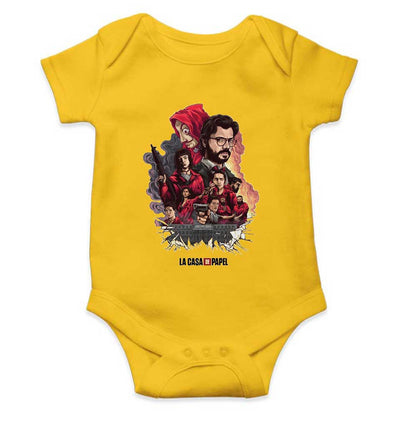 La Casa Da Papel Money Heist  Web Series Rompers for Baby Girl- FunkyTeesClub