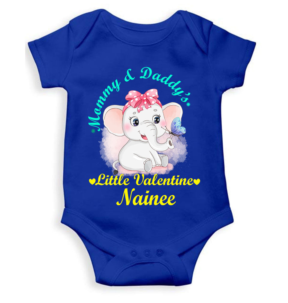 Custom Name Mommy And Daddys Little Valentine Rompers for Baby Girl- FunkyTeesClub