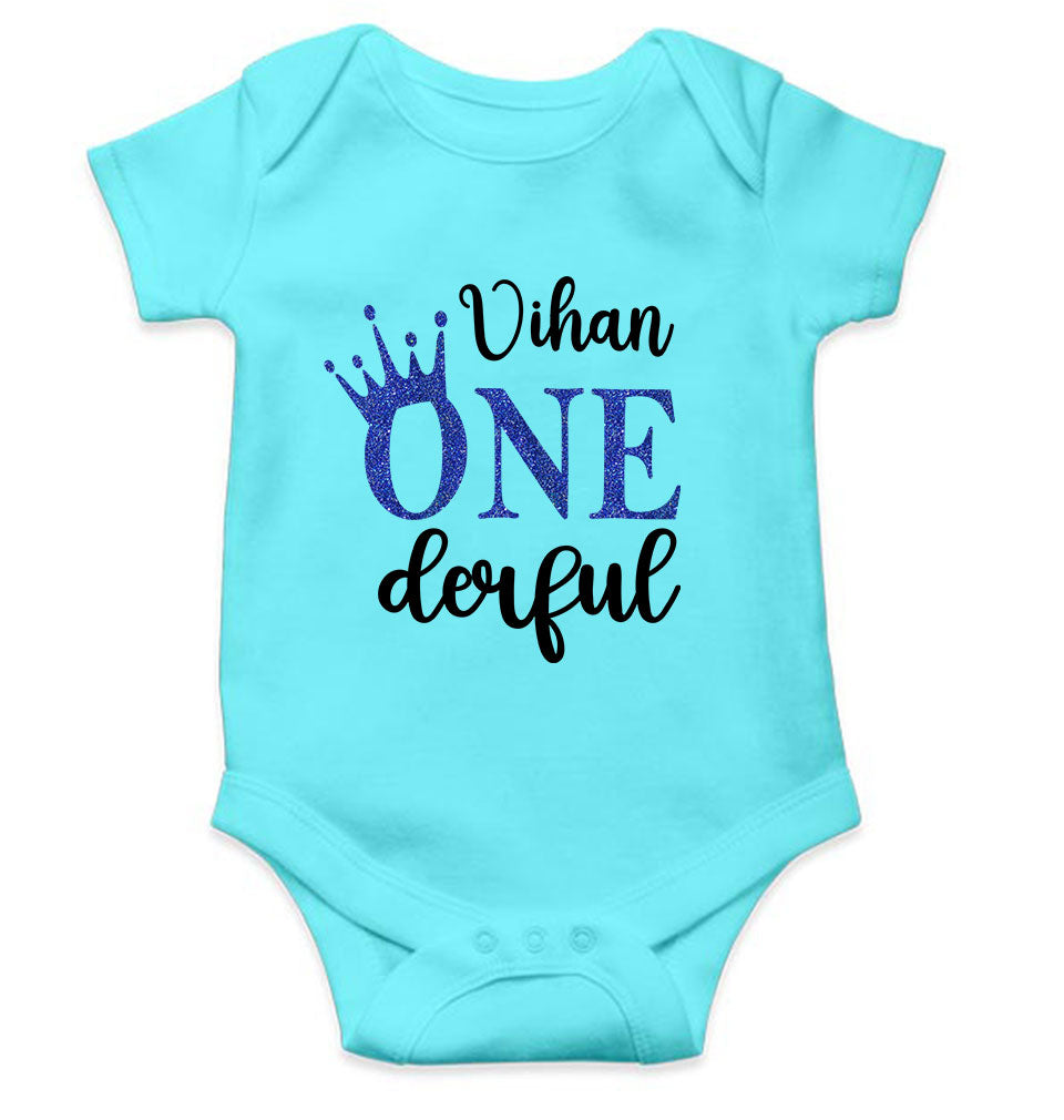 Custom Name First Birthday Rompers for Baby Boy- FunkyTeesClub