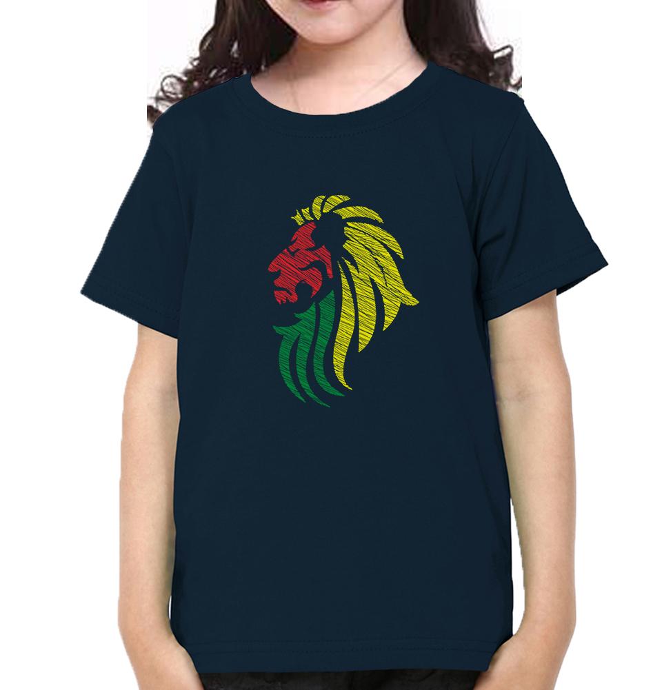 Lion Half Sleeves T-Shirt For Girls -FunkyTeesClub