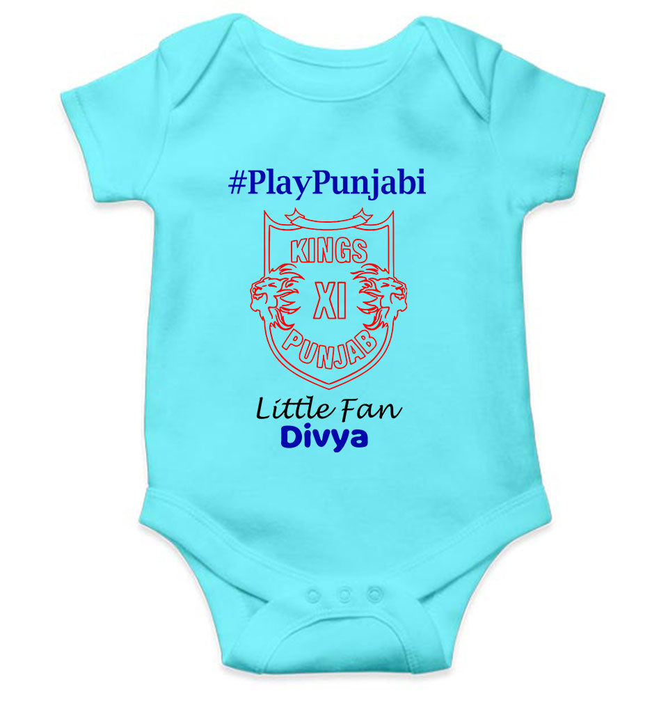 Custom Name IPL PBKS Punjab Kings PlayPunjabi Kings Eleven Punjab Rompers for Baby Girl- FunkyTeesClub
