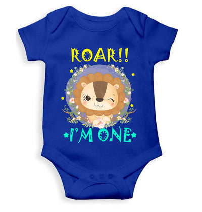 Roar I Am One First Birthday Rompers for Baby Boy- FunkyTeesClub