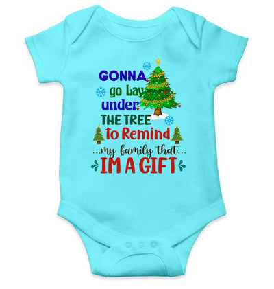 Gift Under Christmas Tree Rompers for Baby Boy- FunkyTeesClub