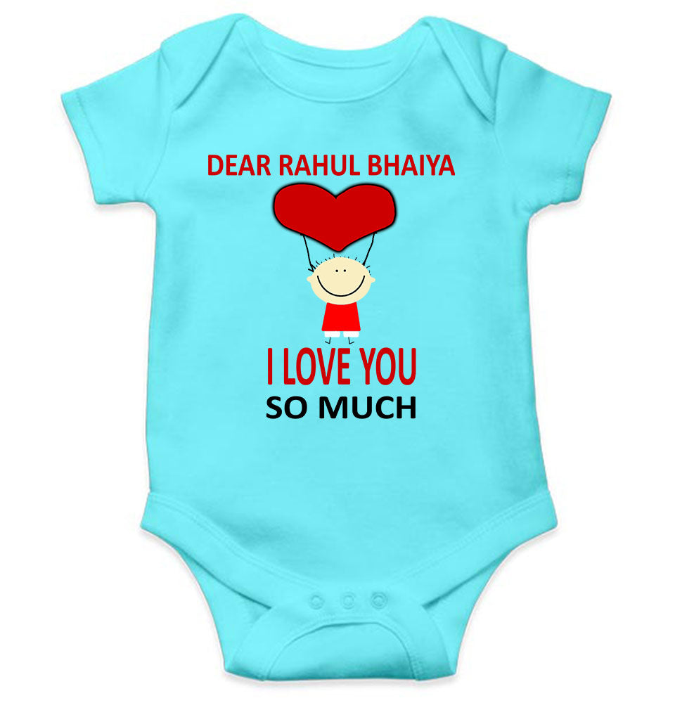 Custom Name I love My Bhaiya So Much Rompers for Baby Boy- FunkyTeesClub