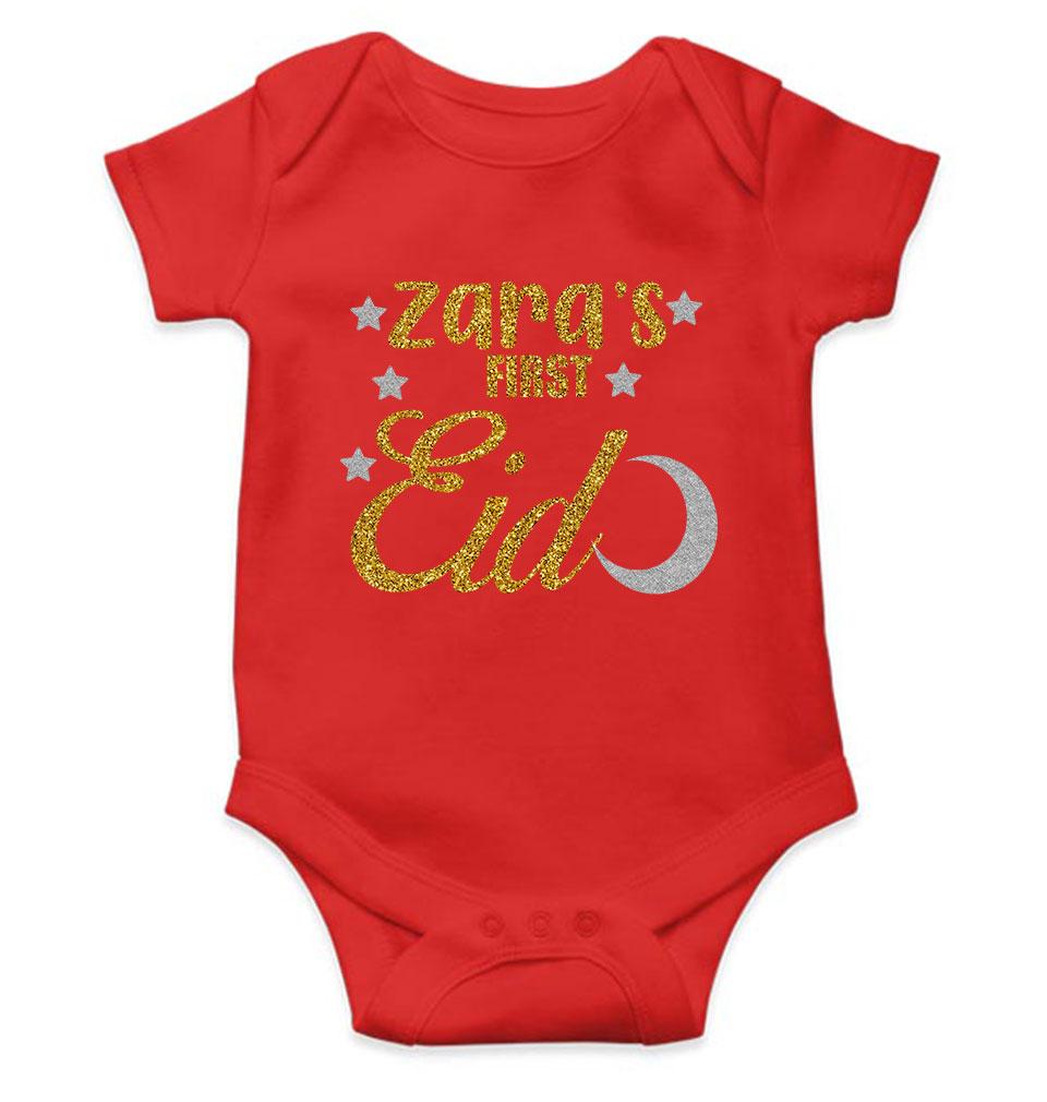 1st Eid Custom Name Rompers for Baby Girl- FunkyTeesClub
