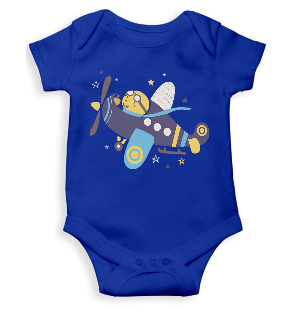 Jumbo Jet Cartoon Rompers for Baby Girl- FunkyTeesClub
