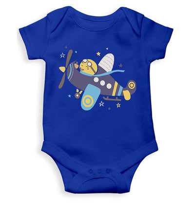 Jumbo Jet Cartoon Rompers for Baby Girl- FunkyTeesClub