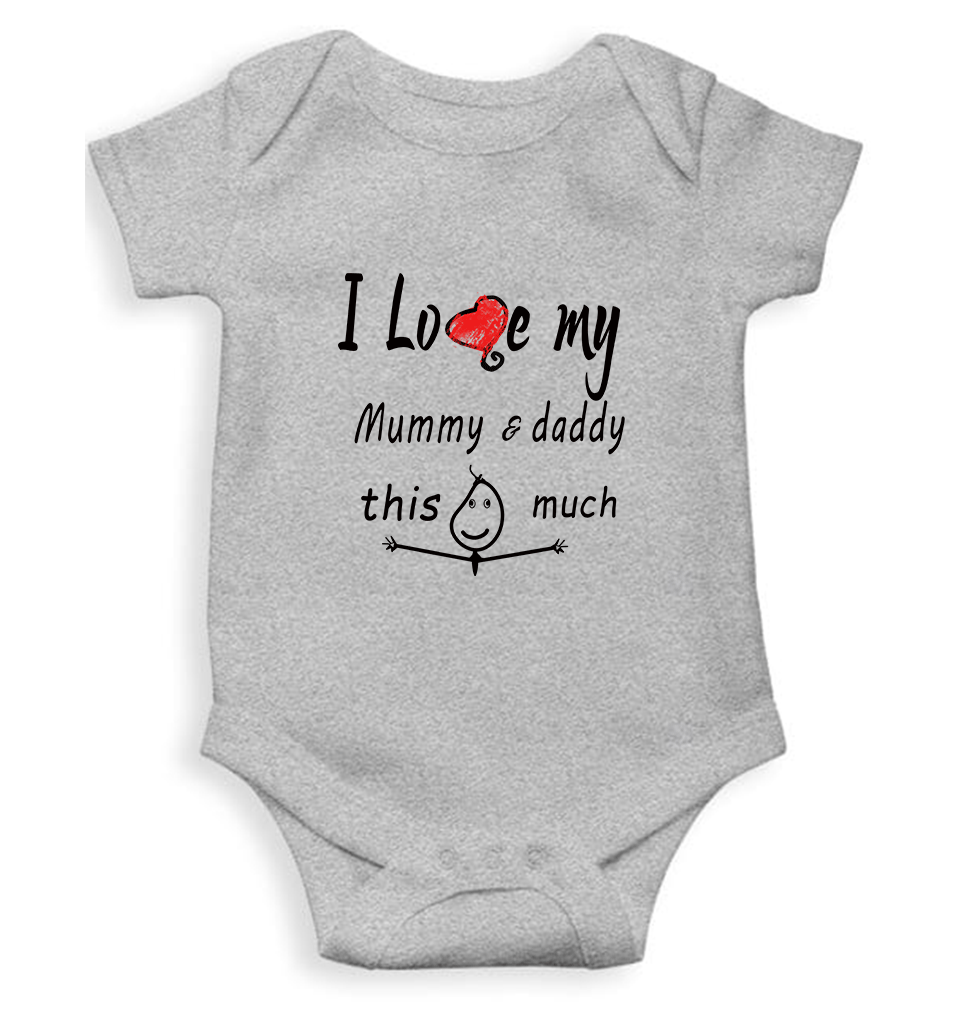 I Love My Mummy Daddy Rompers for Baby Boy- FunkyTeesClub