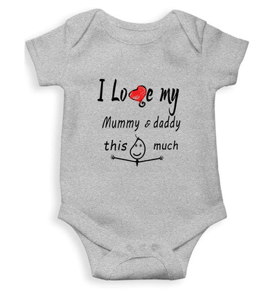I Love My Mummy Daddy Rompers for Baby Boy- FunkyTeesClub