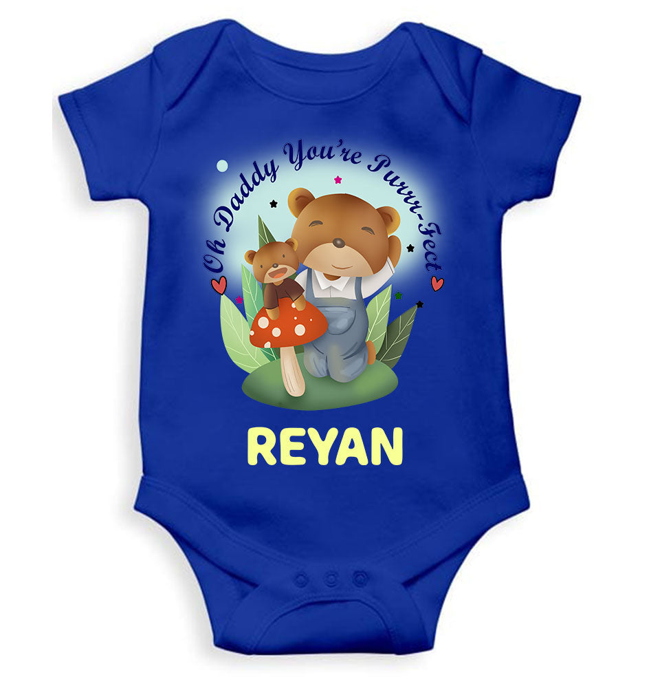 Custom Name Ohh Daddy You Are Purr Fect Fathers Day Rompers for Baby Boy- FunkyTeesClub