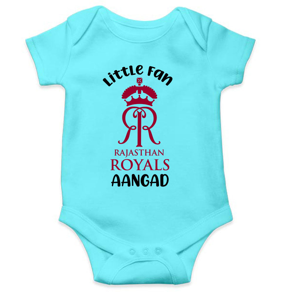 Custom Name IPL RR Rajasthan Royals Little Fan Rompers for Baby Boy- FunkyTeesClub