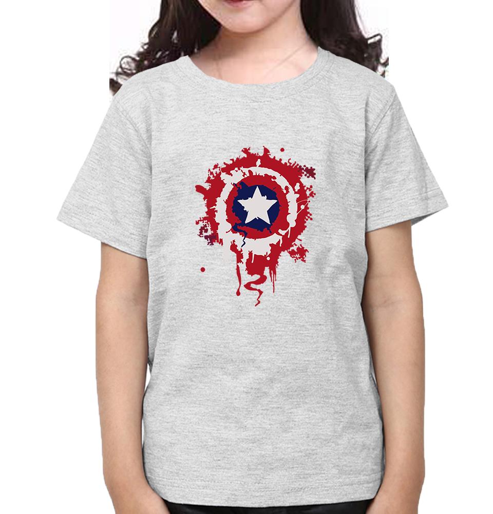 Captain America Shield Half Sleeves T-Shirt For Girls -FunkyTeesClub