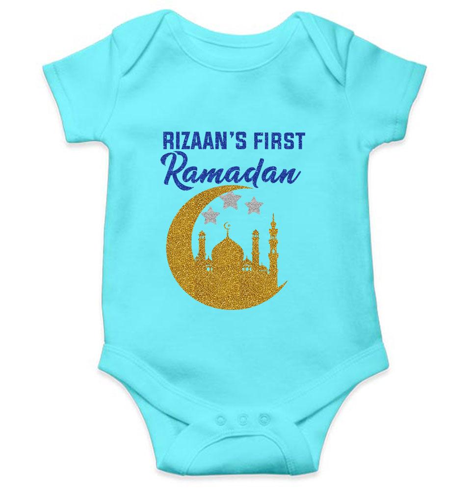 First Ramadan Custom Name Eid Rompers for Baby Boy- FunkyTeesClub