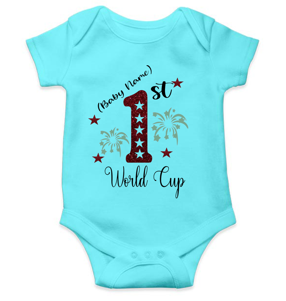 1st World Cup Custom Name Rompers for Baby Girl- FunkyTeesClub