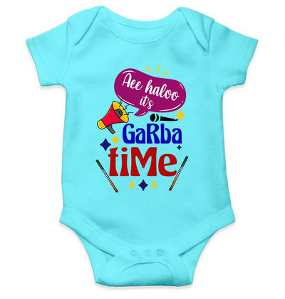 Ae Haloo Its Garba Time Navratri Rompers for Baby Girl- FunkyTeesClub