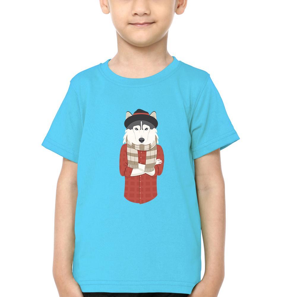 Hipster Wolf Half Sleeves T-Shirt for Boy-FunkyTeesClub