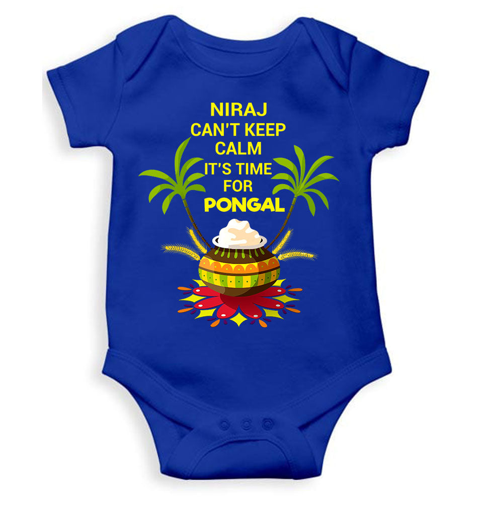 Custom Name Cant Keep Calm Its Time For Pongal Rompers for Baby Boy- FunkyTeesClub