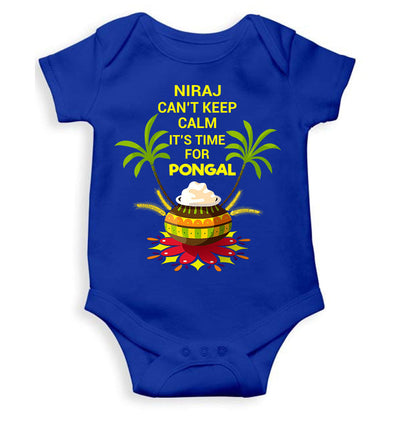 Custom Name Cant Keep Calm Its Time For Pongal Rompers for Baby Boy- FunkyTeesClub