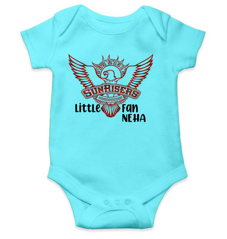 Custom Name IPL SRH Sunrisers Little Fan Rompers for Baby Girl- FunkyTeesClub
