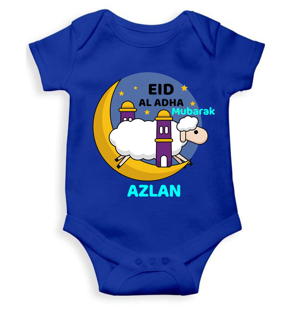 Custom Name Eid Al Adha Bakra Eid Mubarak Rompers for Baby Boy- FunkyTeesClub