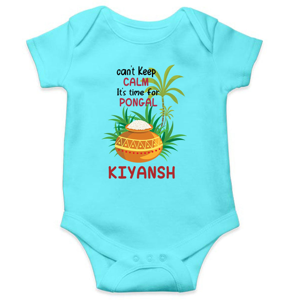Custom Name Time For Pongal Makar Sankranti Rompers for Baby Boy- FunkyTeesClub