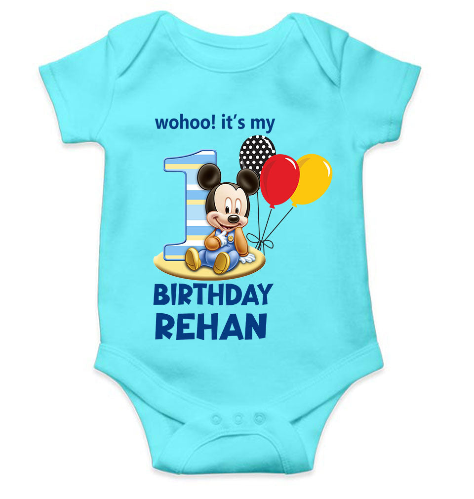 Custom Name Its My First Birthday Rompers for Baby Boy- FunkyTeesClub