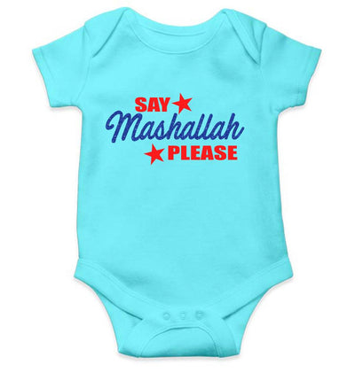 Say Mashallah Please Eid Rompers for Baby Boy- FunkyTeesClub