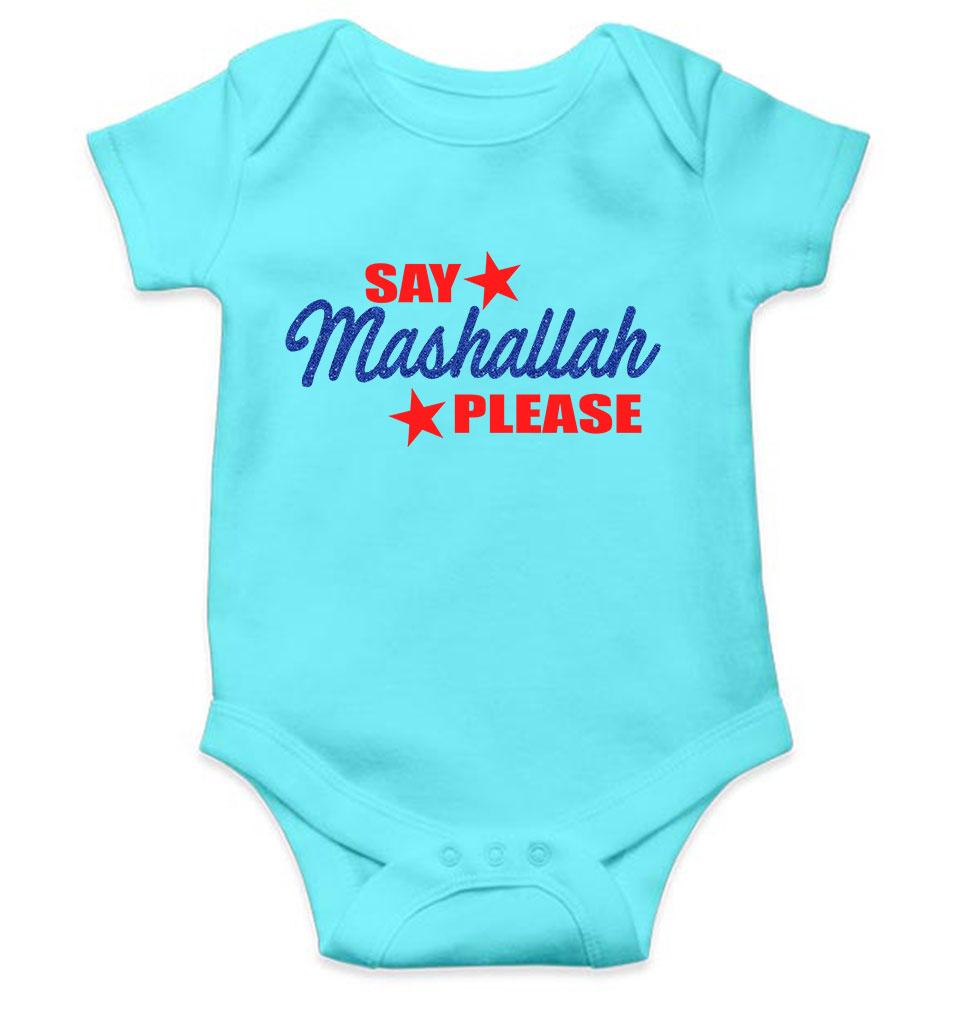 Say Mashallah Please Eid Rompers for Baby Boy- FunkyTeesClub