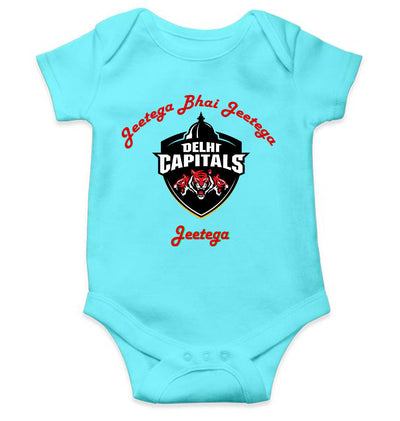 IPL Delhi Capitals Jeetega Bhai Jeetega DC Jeetega Rompers for Baby Girl- FunkyTeesClub