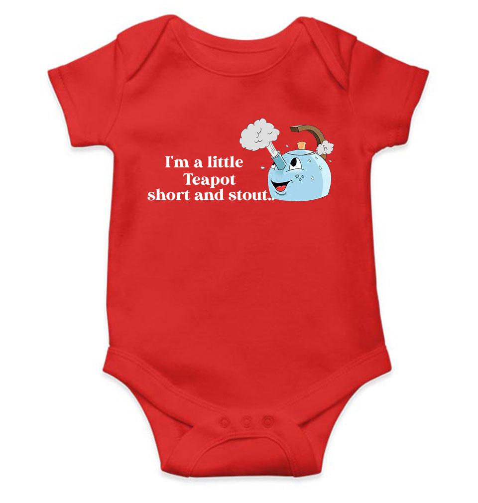 I Am A Little Teapot Poem Rompers for Baby Boy- FunkyTeesClub