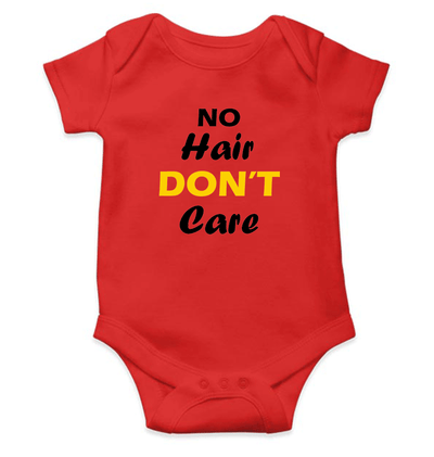 No Hair Dont Care Rompers for Baby Girl- FunkyTeesClub