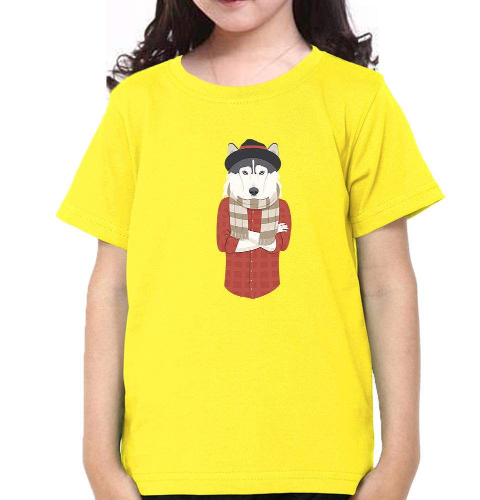 Hipster Wolf Half Sleeves T-Shirt For Girls -FunkyTeesClub