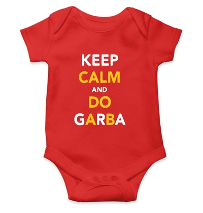 Keep Calm And Do Garbha Rompers for Baby Girl- FunkyTeesClub