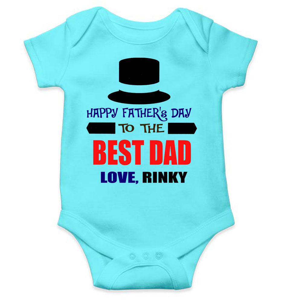 Custom Name Happy Fathers Day To The Best Dad Rompers for Baby Girl- FunkyTeesClub