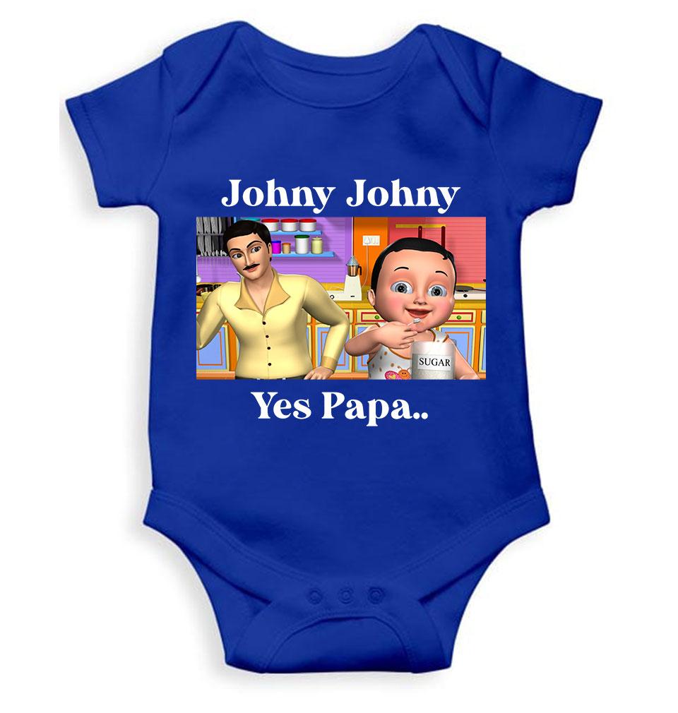Johny Johny Yes Papa Poem Rompers for Baby Boy- FunkyTeesClub