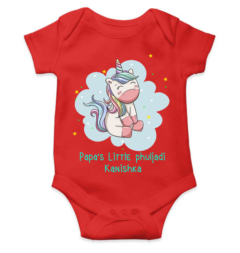 Custom Name Papas Little Phuljadi Diwali Rompers for Baby Girl- FunkyTeesClub