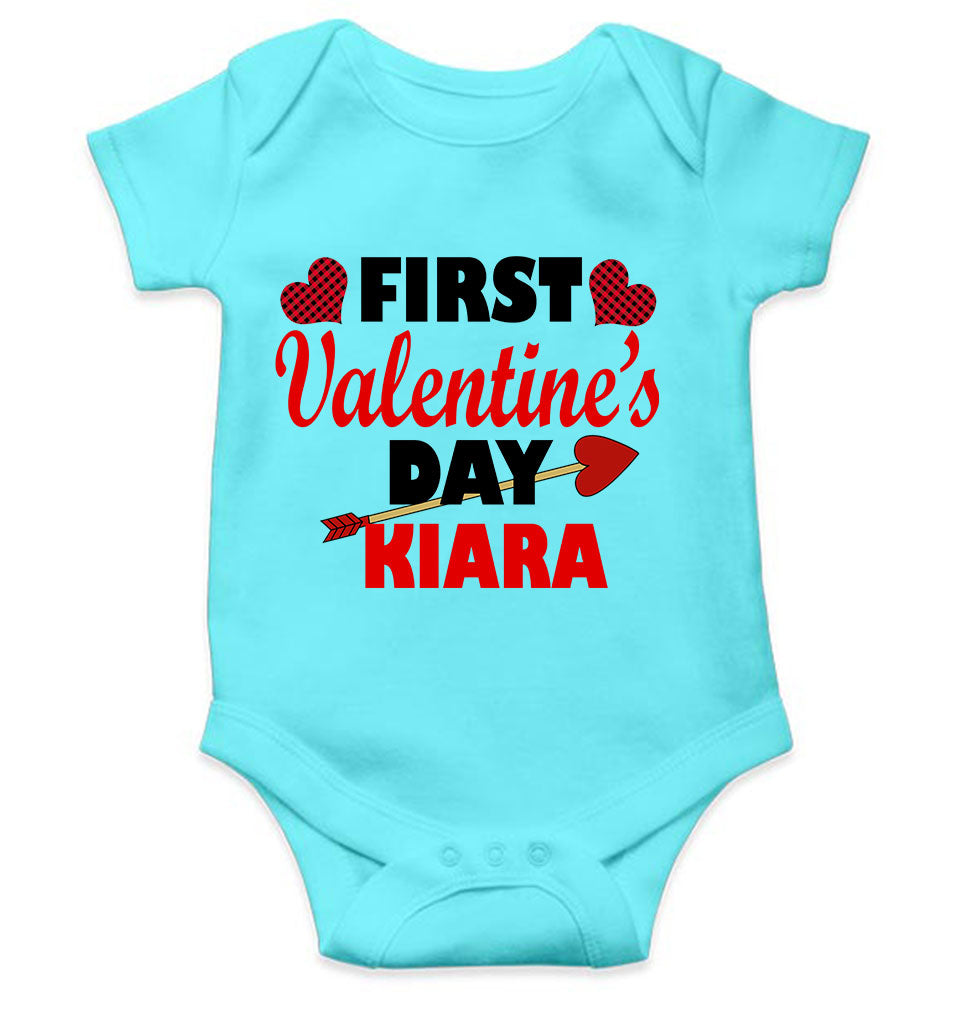 Custom Name First Valentine Rompers for Baby Girl- FunkyTeesClub