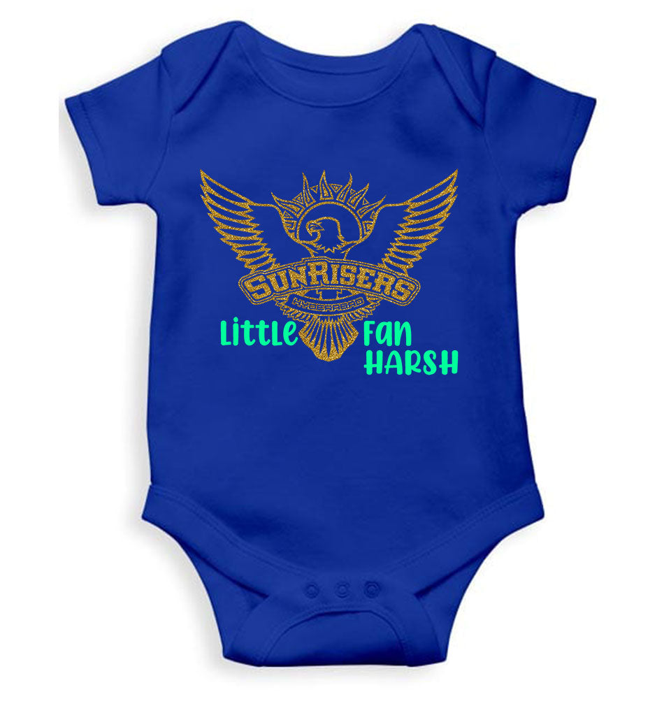 Custom Name IPL SRH Sunrisers Little Fan Rompers for Baby Boy- FunkyTeesClub