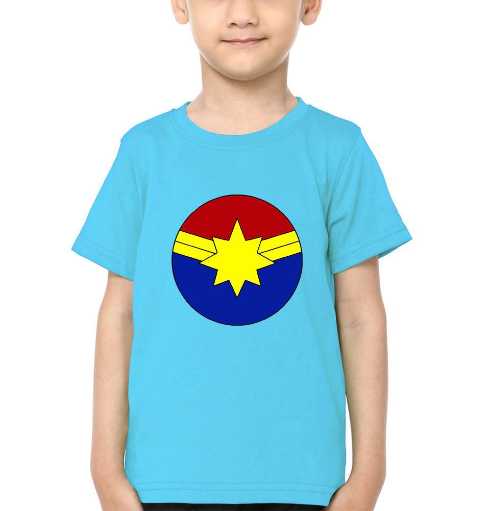Captain Marvel Logo Half Sleeves T-Shirt for Boy-FunkyTeesClub