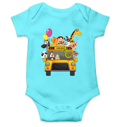 Zoo Bus Cartoon Rompers for Baby Boy- FunkyTeesClub