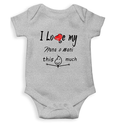 I Love My Nana Nani Rompers for Baby Boy- FunkyTeesClub
