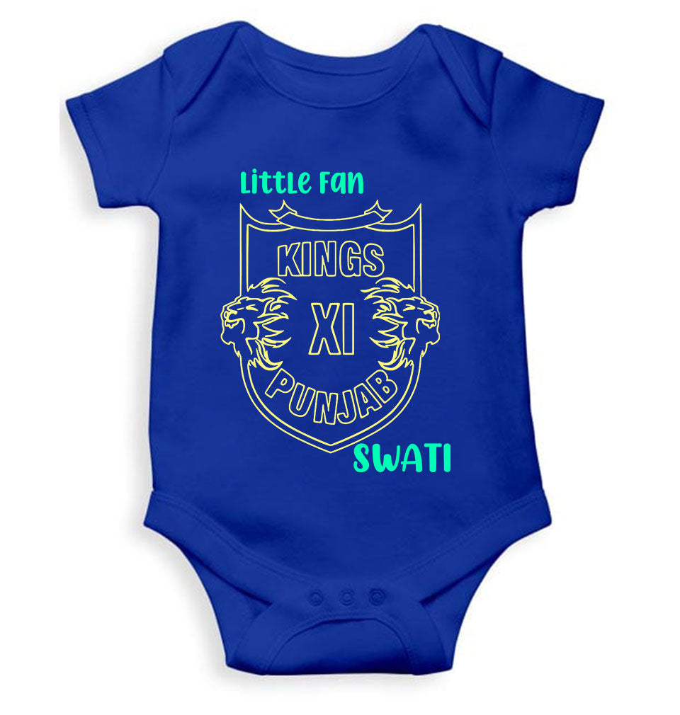 Custom Name IPL PBKS Punjab Super Kings Little Fan Rompers for Baby Girl- FunkyTeesClub