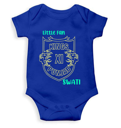 Custom Name IPL PBKS Punjab Super Kings Little Fan Rompers for Baby Girl- FunkyTeesClub