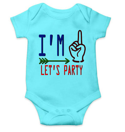 One Lets Party First Birthday Rompers for Baby Boy- FunkyTeesClub