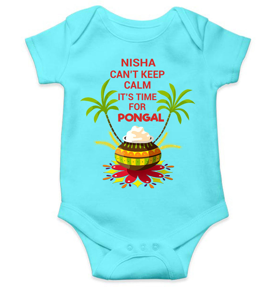 Custom Name Cant Keep Calm Its Time For Pongal Rompers for Baby Girl- FunkyTeesClub