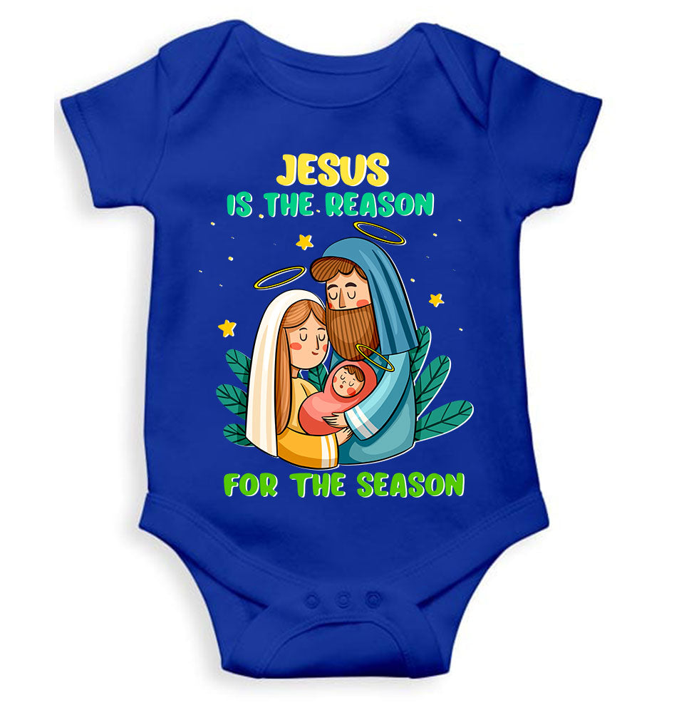 Jesus Is The Reason For The Season Christmas Rompers for Baby Boy- FunkyTeesClub