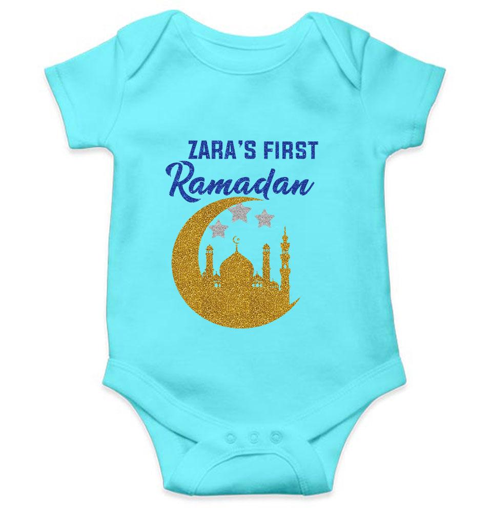 First Ramadan Custom Name Eid Rompers for Baby Girl- FunkyTeesClub