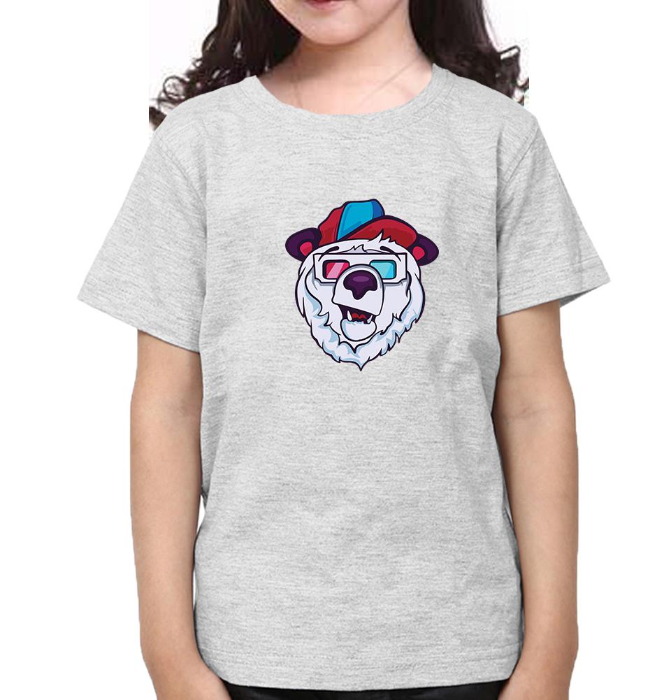 Bear Half Sleeves T-Shirt For Girls -FunkyTeesClub